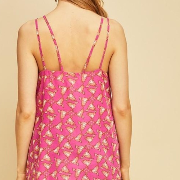 COPY - Entro strappy chiffon tank birds chickens sz lg - Picture 2 of 4